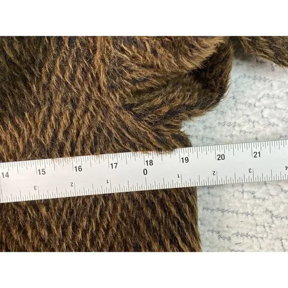 Katherine Kelly Women's Alpaca Wool Faux Fur Coat 8 Brown Elegant Old Hollywood - Picture 9 of 10